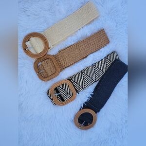 Stylish Woven Belts Set